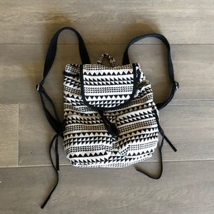 EUC Boho Knit Cinch Backpack